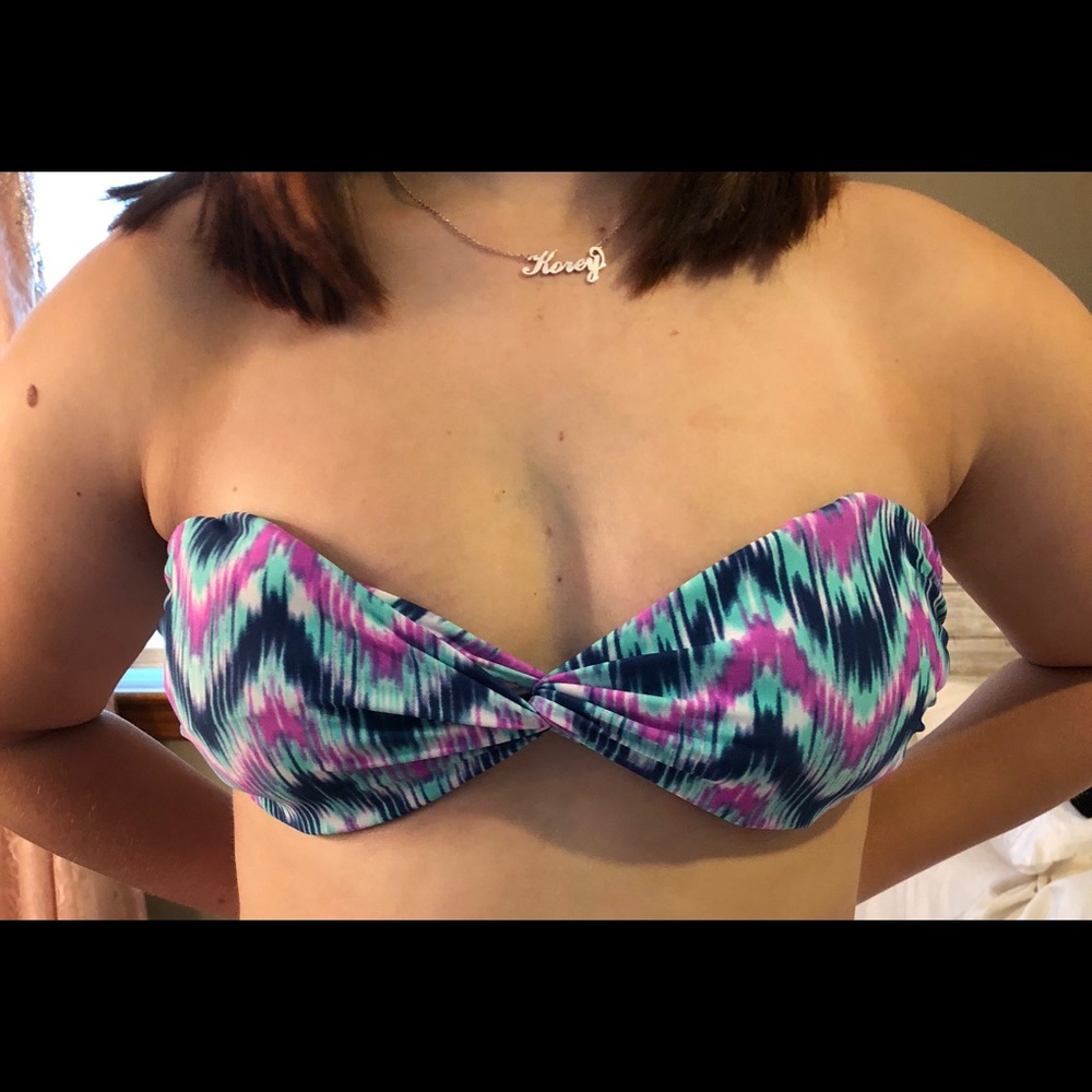 Violet and blue bikini top